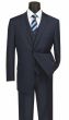 Vinci Men's 3 Piece Wool Feel Executive Suit - Pinstripe