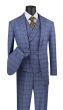 Vinci Men's 3 Piece Executive Suit - Double Breasted Vest