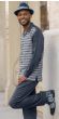 Montique Men's 2 Piece Long Sleeve Walking Suit - Styled Stripes