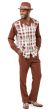 Montique Men's 2 Piece Long Sleeve Walking Suit - Abstract Windowpane