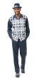 Montique Men's 2 Piece Long Sleeve Walking Suit - Abstract Windowpane