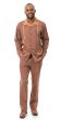 Montique Men's 2 Piece Long Sleeve Walking Suit - Tan Accents