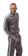 Montique Men's 2 Piece Athletic Walking Suit - Two Stripes