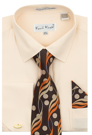 Karl Knox Men's French Cuff Shirt Set - Floral Dot