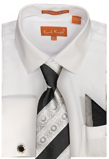 Karl Knox Men's French Cuff Shirt Set - Vibrant Colors