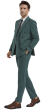 CCO Men's Outlet 2 Piece Skinny Fit Suit - Light Pinstripe