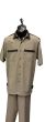 Dreams by Zacchi Men's Wide Leg 2 Piece Walking Suit - Two Tone Accents