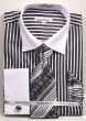 Daniel Ellissa Men's Outlet French Cuff Shirt Set - Two Tone Stripe