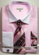 Daniel Ellissa Men's French Cuff Shirt Set - Two Tone Stripe