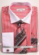 Daniel Ellissa Men's Outlet French Cuff Shirt Set - Two Tone Stripe