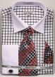 Daniel Ellissa Men's Outlet French Cuff Shirt Set - Two Tone Checker
