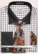 Fratello Men's French Cuff Dress Shirt Set - Two Tone Checker
