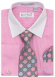 Karl Knox Men's French Cuff Shirt Set - Polkadot