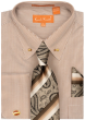 Karl Knox Men's French Cuff Collar Bar Shirt Set - Stripe Pattern
