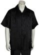 Canto Men's Outlet 2 Piece Short Sleeve Walking Suit - Shiny Stripes