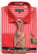 Avanti Uomo Men's French Cuff Dress Shirt Set - Striped Checker