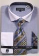 Avanti Uomo Men's Outlet French Cuff Dress Shirt Set - Textured Solid