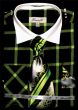 Fratello Men's Outlet French Cuff Dress Shirt Set - Dramatic Windowpane