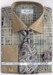 Fratello Men's Outlet French Cuff Dress Shirt Set - Tone on Tone