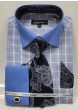 Blue Men Shirts Windowpane Plaid Fabric