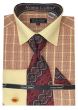 Avanti Uomo Men's French Cuff Dress Shirt Set - Plaid Windowpane