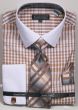 Avanti Uomo Men's French Cuff Shirt Set - Plaid Pattern