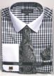 Avanti Uomo Men's French Cuff Shirt Set - Plaid Pattern