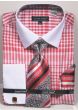 Avanti Uomo Men's French Cuff Outlet Shirt Set - Plaid Pattern