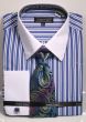 Avanti Uomo Men's French Cuff Shirt Set - Bold Double Stripe