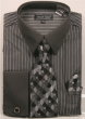 Avanti Uomo Men's Outlet French Cuff Shirt Set - Fashion Pinstripe