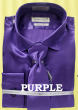 Avanti Uomo Men's Slim Fit Dress Shirt Set - Soft Satin