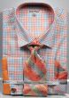 Daniel Ellissa Men's Outlet French Cuff Dress Shirt Set - Graph Checker