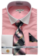 Daniel Ellissa Men's French Cuff Shirt Set - Geometric Jacquard Tie