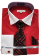 Daniel Ellissa Men's French Cuff Shirt Set - Geometric Jacquard Tie