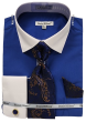 Daniel Ellissa Men's French Cuff Shirt Set - Geometric Jacquard Tie