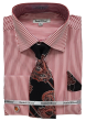 Daniel Ellissa Men's French Cuff Shirt Set - Bold Stripe Color
