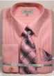 Fratello Men's French Cuff Dress Shirt Set - Pinstripe Shirt