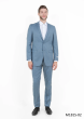 Smoke Blue 2 Piece Suits for Men Sharkskin Suit