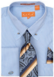 Karl Knox Men's French Cuff Collar Bar Shirt Set - Stripe Pattern