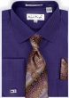 Karl Knox Men's French Cuff Fashion Shirt Set - Bold Jacquard Tie