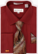 Karl Knox Men's French Cuff Fashion Shirt Set - Bold Jacquard Tie