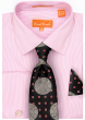 Karl Knox Men's French Cuff Fashion Striped Shirt Set - Dot Tie