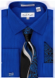 Karl Knox Men's French Cuff Fashion Shirt Set - Tone on Tone Stripe