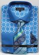 Avanti Uomo Men's Outlet French Cuff Dress Shirt Set - Printed Pattern