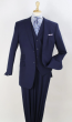 Apollo King Men's 3pc 100% Worsted Wool Suit - Peak Lapel