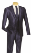 Vinci Men's Wool Feel 3 Piece Ultra Slim Fit Suit - Sharkskin
