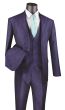 Vinci Men's 3 Piece Wool Feel Slim Fit Suit - Metallic Floral