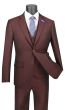 Vinci Men's 3 Piece Wool Feel Slim Fit Suit - Sharkskin