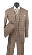 Vinci Men's 3 Piece Executive Suit - Double Breasted Vest