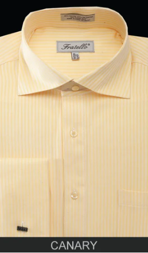 Fratello Men's Outlet French Cuff Dress Shirt - Classic Stripe